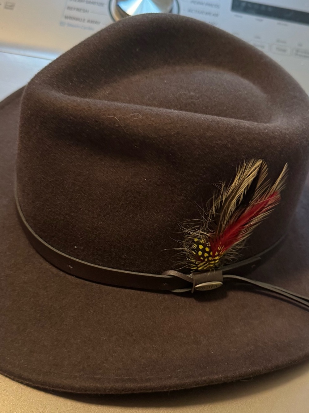 Scala Brown Felt Fedora with Tan Inner Band
